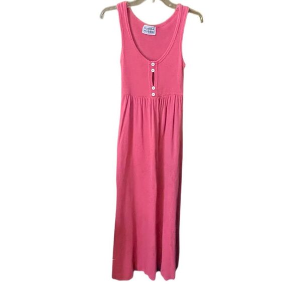Vintage 70’s Hubba Hubba peachy pink knit tank maxi - Picture 1 of 6